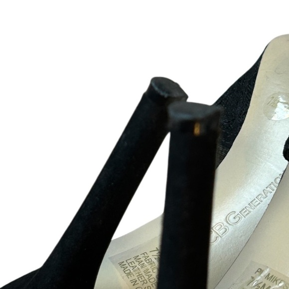 BCBGeneration Black Lacey Stiletto Ankle Strap Heels + Peep Toe, Women Size 7.5 - Picture 8 of 10